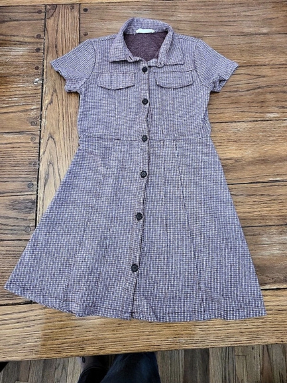 Zara Kids Girl Plaid/Checked Button-Front Mini Dress
